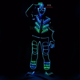 DMX 512 controlled led tron costume with led mask-led shoes cover-led gloves